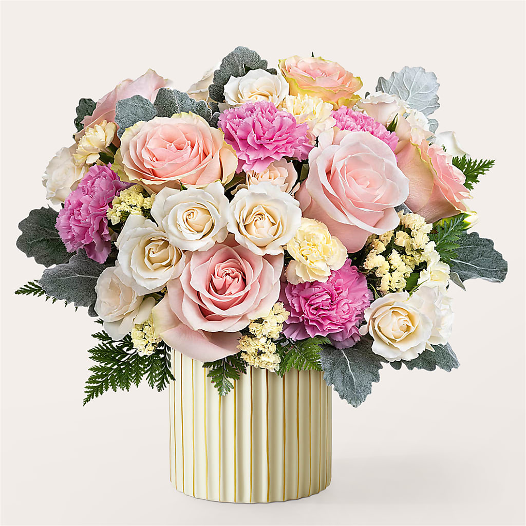 Blissful Moments Bouquet with Ivory Vase – GAETA'S FLOWERS, Los Gatos CA