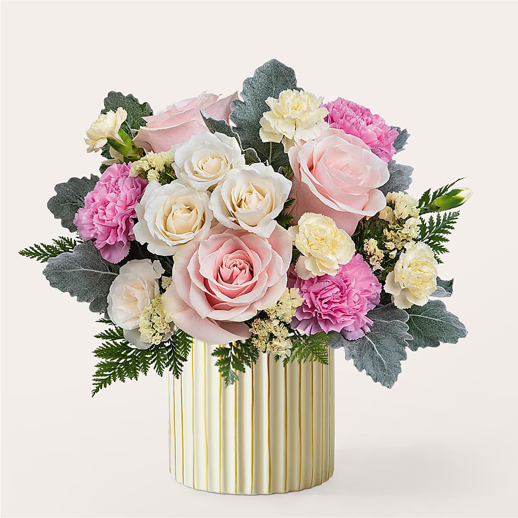 Blissful Moments Bouquet with Ivory Vase – GAETA'S FLOWERS, Los Gatos CA