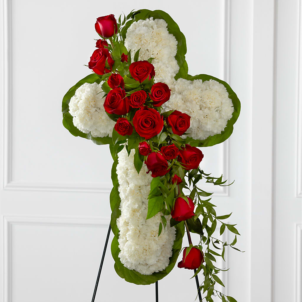 Floral Cross Easel – GAETA'S FLOWERS, Los Gatos CA