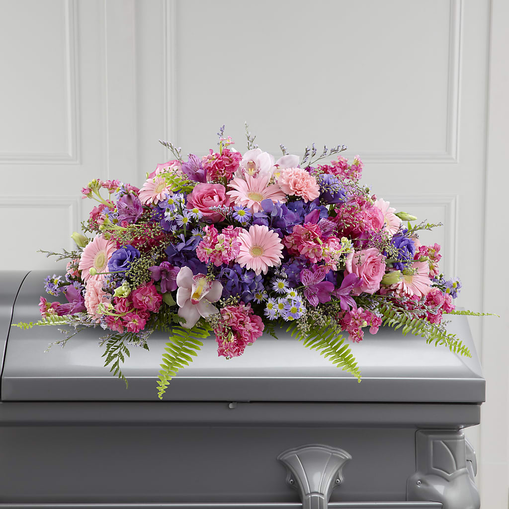 Glorious Garden Casket Spray – GAETA'S FLOWERS, Los Gatos CA