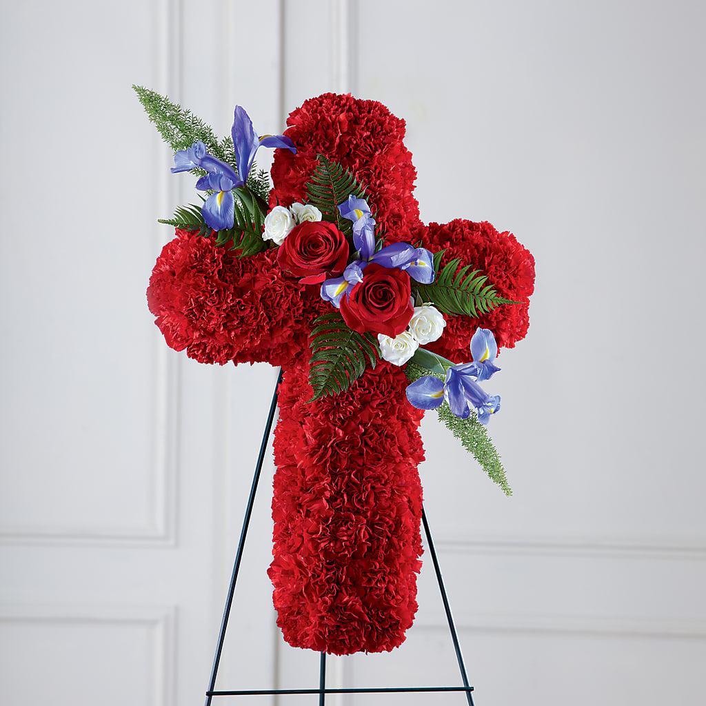 Faithful Hero Floral Cross – GAETA'S FLOWERS, Los Gatos CA