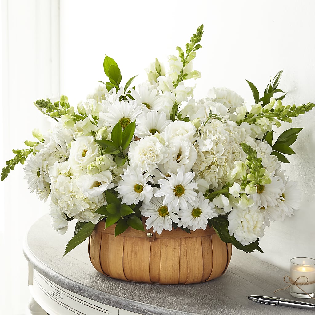 Pure Ivory Basket – GAETA'S FLOWERS, Los Gatos CA