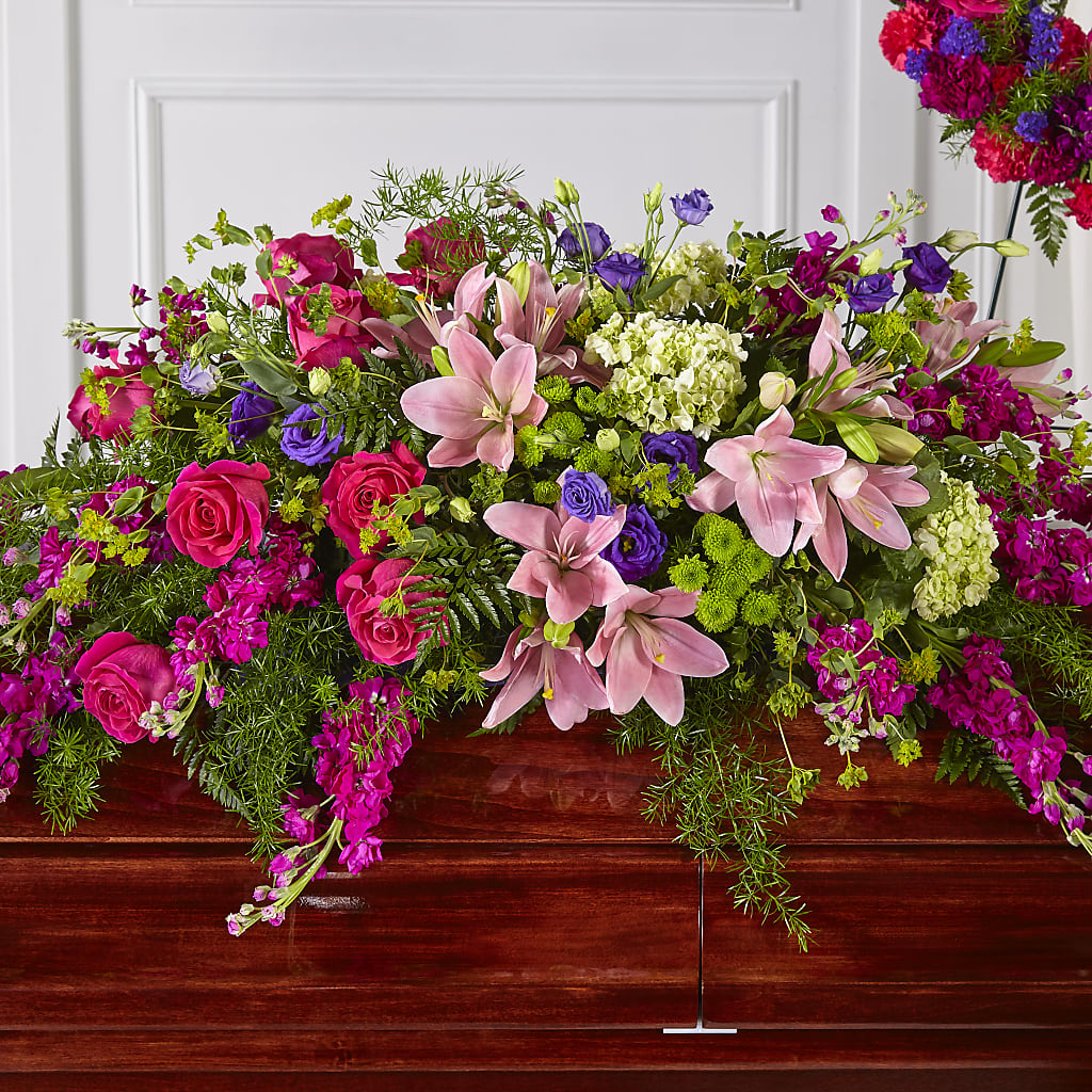 Radiant Tribute Casket Spray – GAETA'S FLOWERS, Los Gatos CA