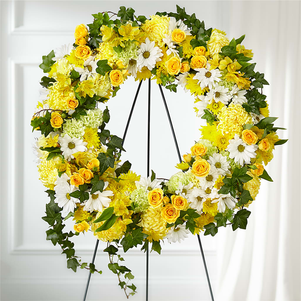 Golden Remembrance Wreath – GAETA'S FLOWERS, Los Gatos CA