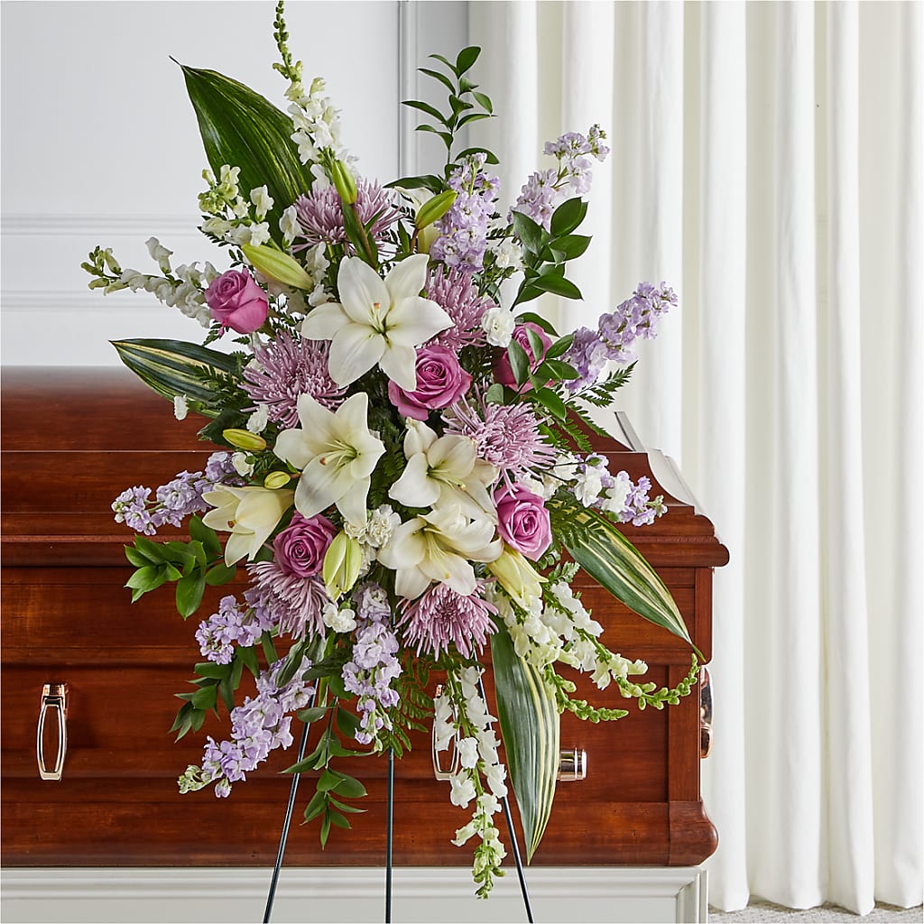 Grateful Hearts Standing Spray – GAETA'S FLOWERS, Los Gatos CA