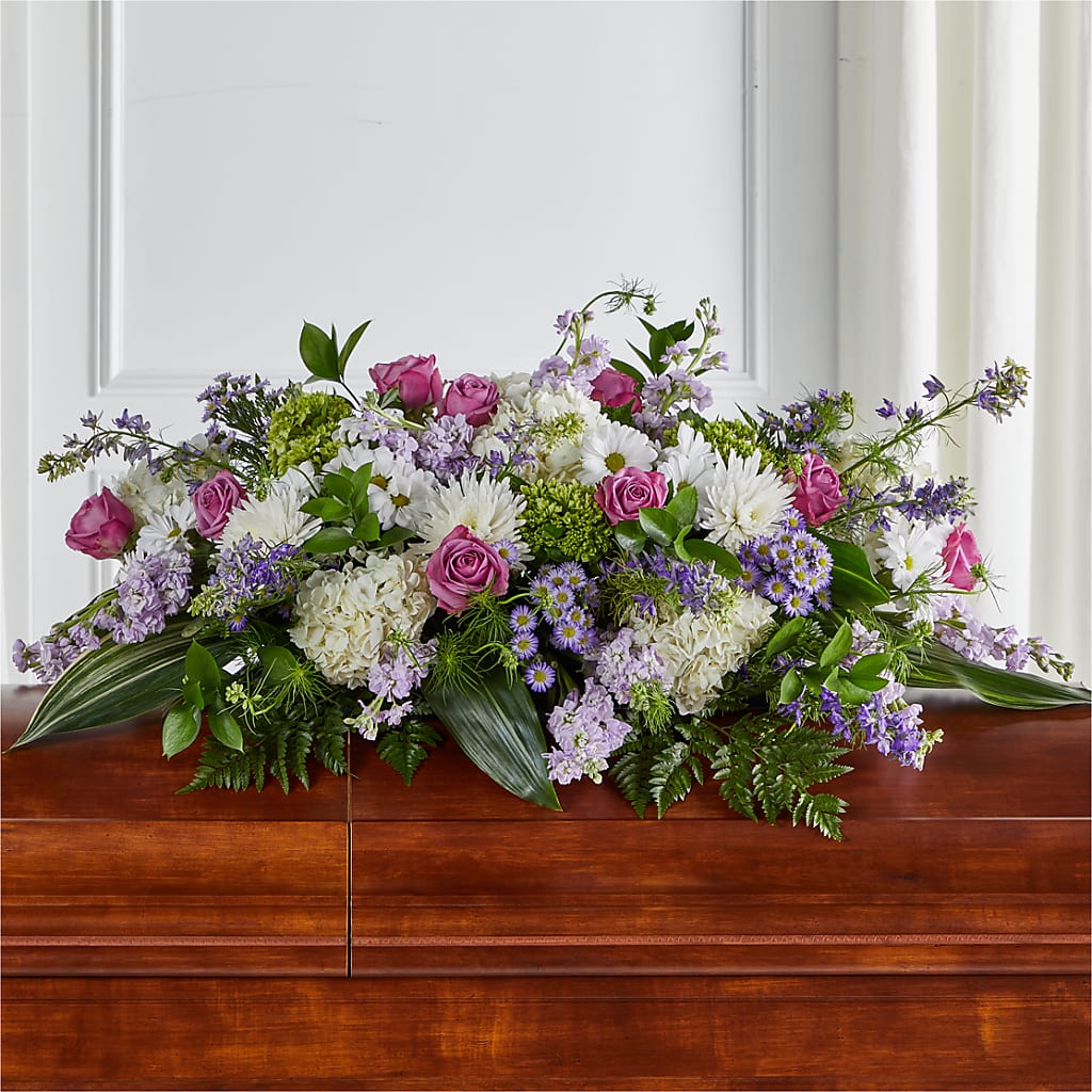 Meadows of Serenity Casket Spray – GAETA'S FLOWERS, Los Gatos CA