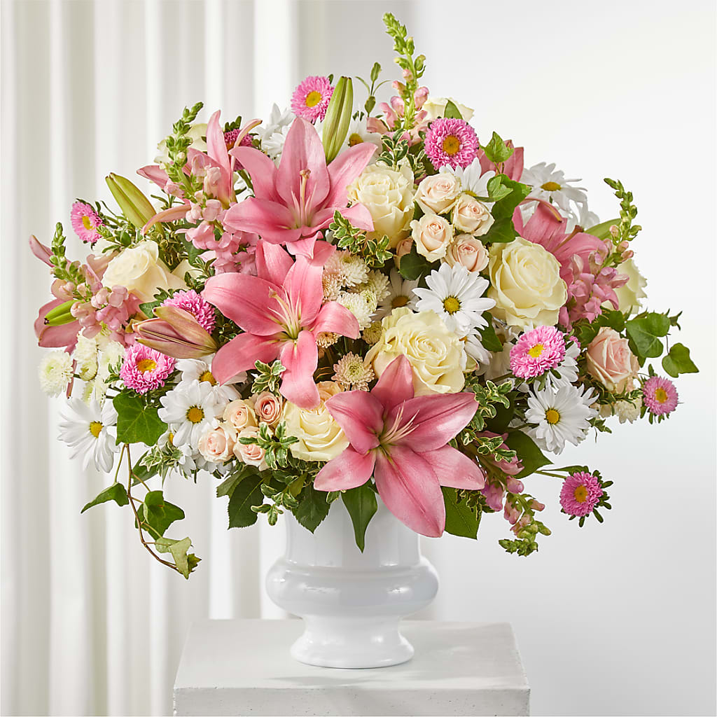 Empathetic Blooms Urn Arrangement – GAETA'S FLOWERS, Los Gatos CA
