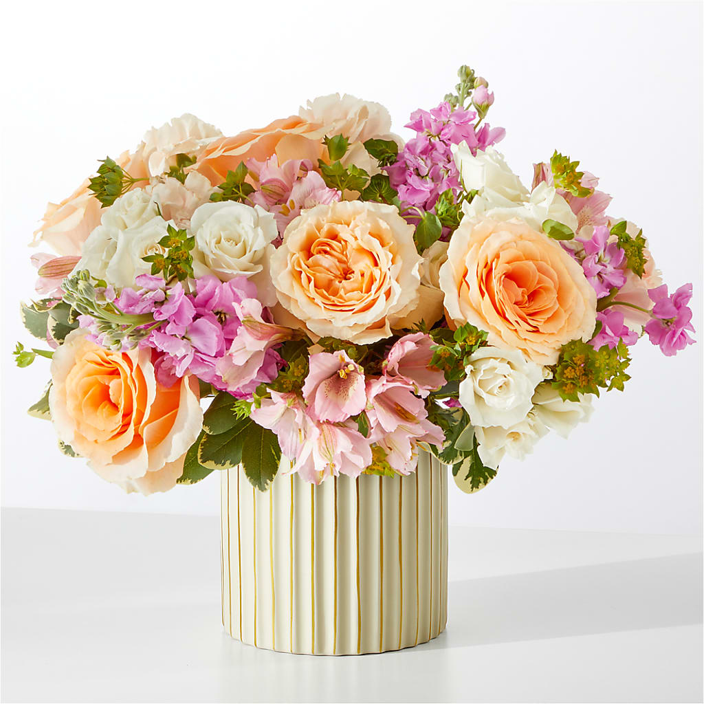 Paradise Bouquet with Ivory Vase – GAETA'S FLOWERS, Los Gatos CA