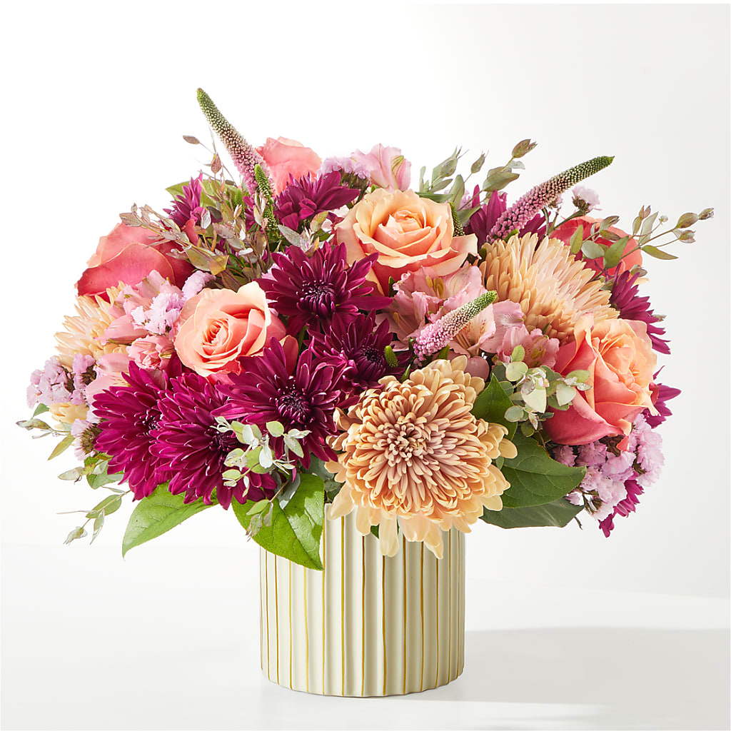 Berry Cobbler Bouquet with Ivory Vase – GAETA'S FLOWERS, Los Gatos CA