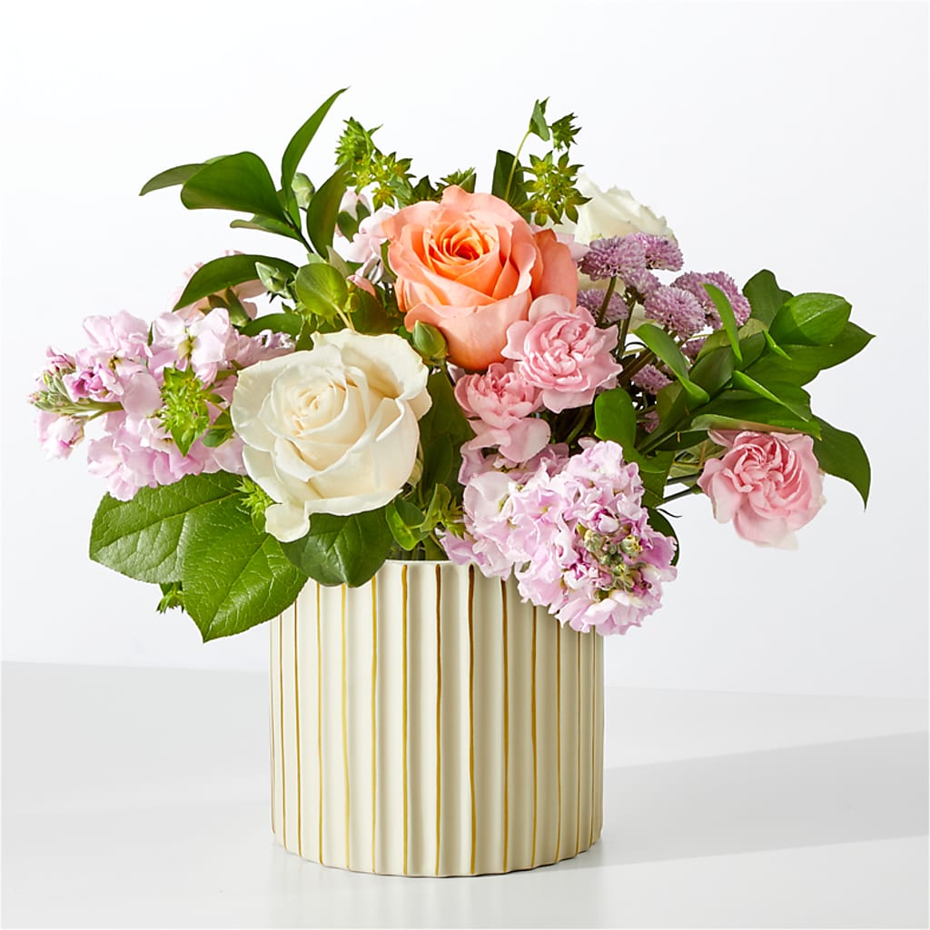 French Market Bouquet with Ivory Vase – GAETA'S FLOWERS, Los Gatos CA