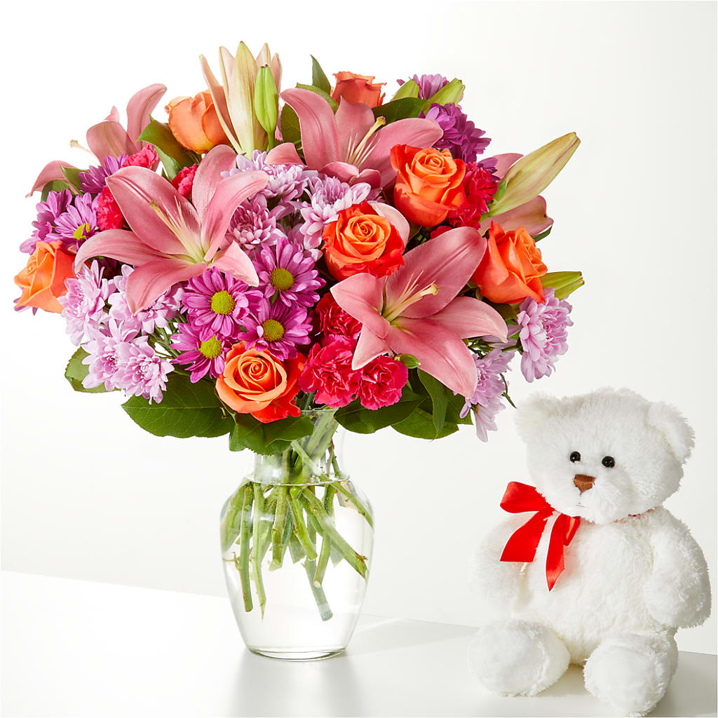 One and Only Bouquet and Bear Bundle – GAETA'S FLOWERS, Los Gatos CA