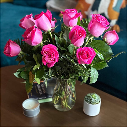 Long Stem Pink Rose Bouquet – GAETA'S FLOWERS, Los Gatos CA