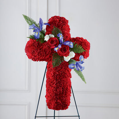 Faithful Hero Floral Cross – GAETA'S FLOWERS, Los Gatos CA