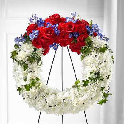 Patriotic Passion Wreath – GAETA'S FLOWERS, Los Gatos CA