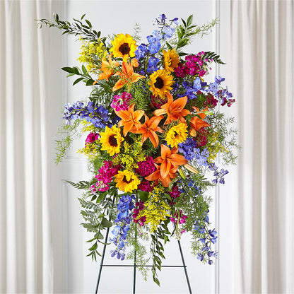 Sunlit Memories Standing Spray (Standard) – GAETA'S FLOWERS, Los Gatos CA