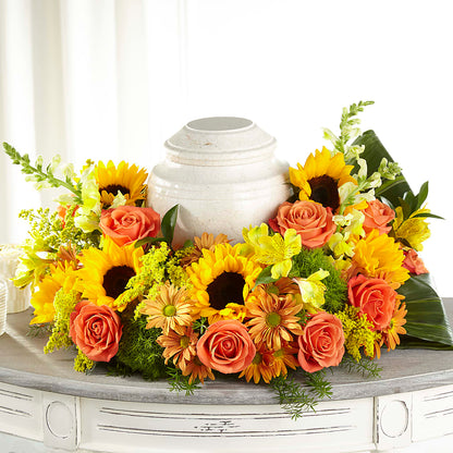 Faithful Sunflower Cremation Adornment – GAETA'S FLOWERS, Los Gatos CA