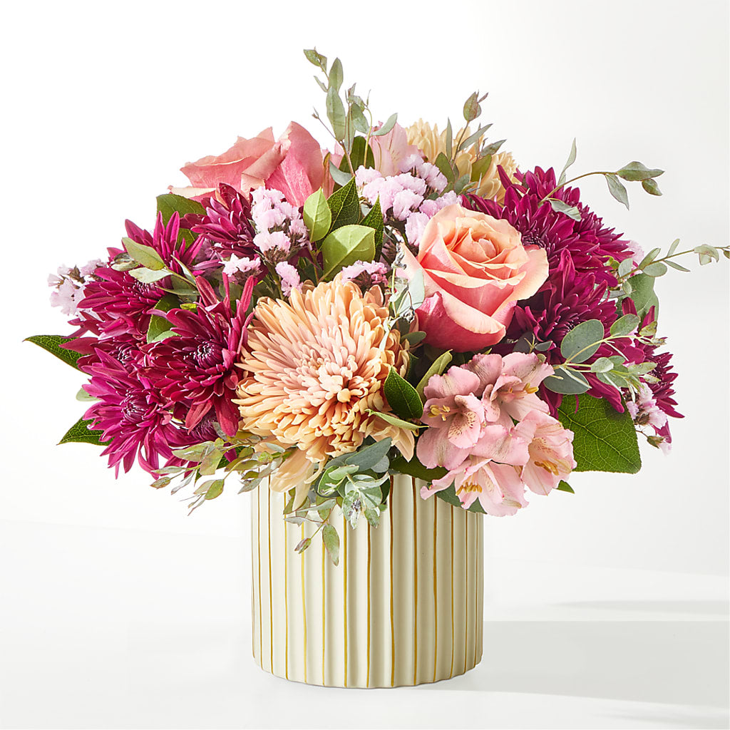 Berry Cobbler Bouquet with Ivory Vase – GAETA'S FLOWERS, Los Gatos CA
