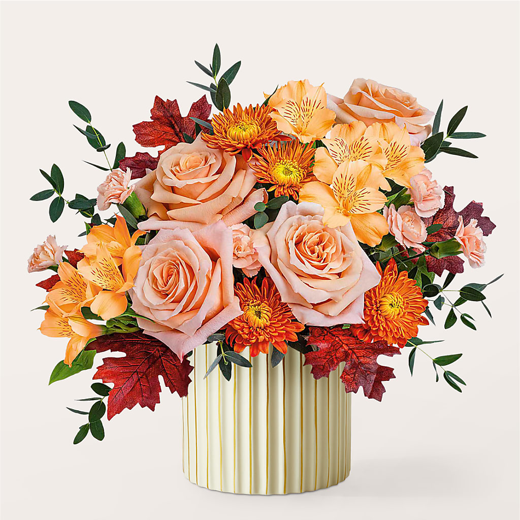 Spiced Latte Bouquet with Ivory Vase – GAETA'S FLOWERS, Los Gatos CA