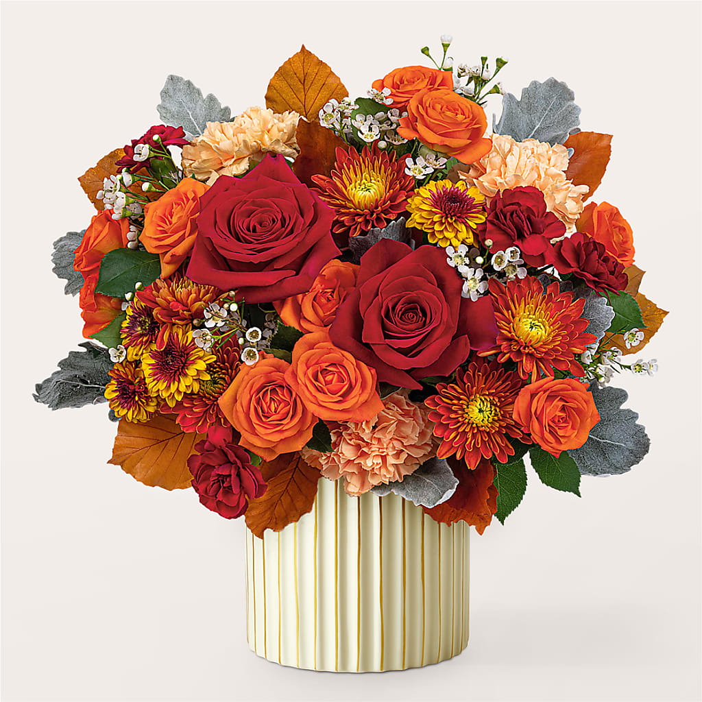 Merlot Bouquet with Ivory Vase – GAETA'S FLOWERS, Los Gatos CA
