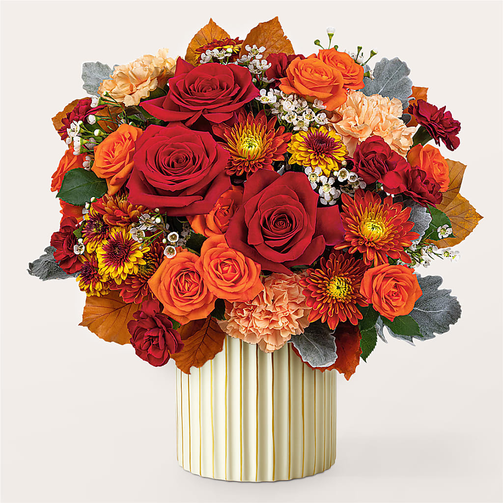Merlot Bouquet with Ivory Vase – GAETA'S FLOWERS, Los Gatos CA