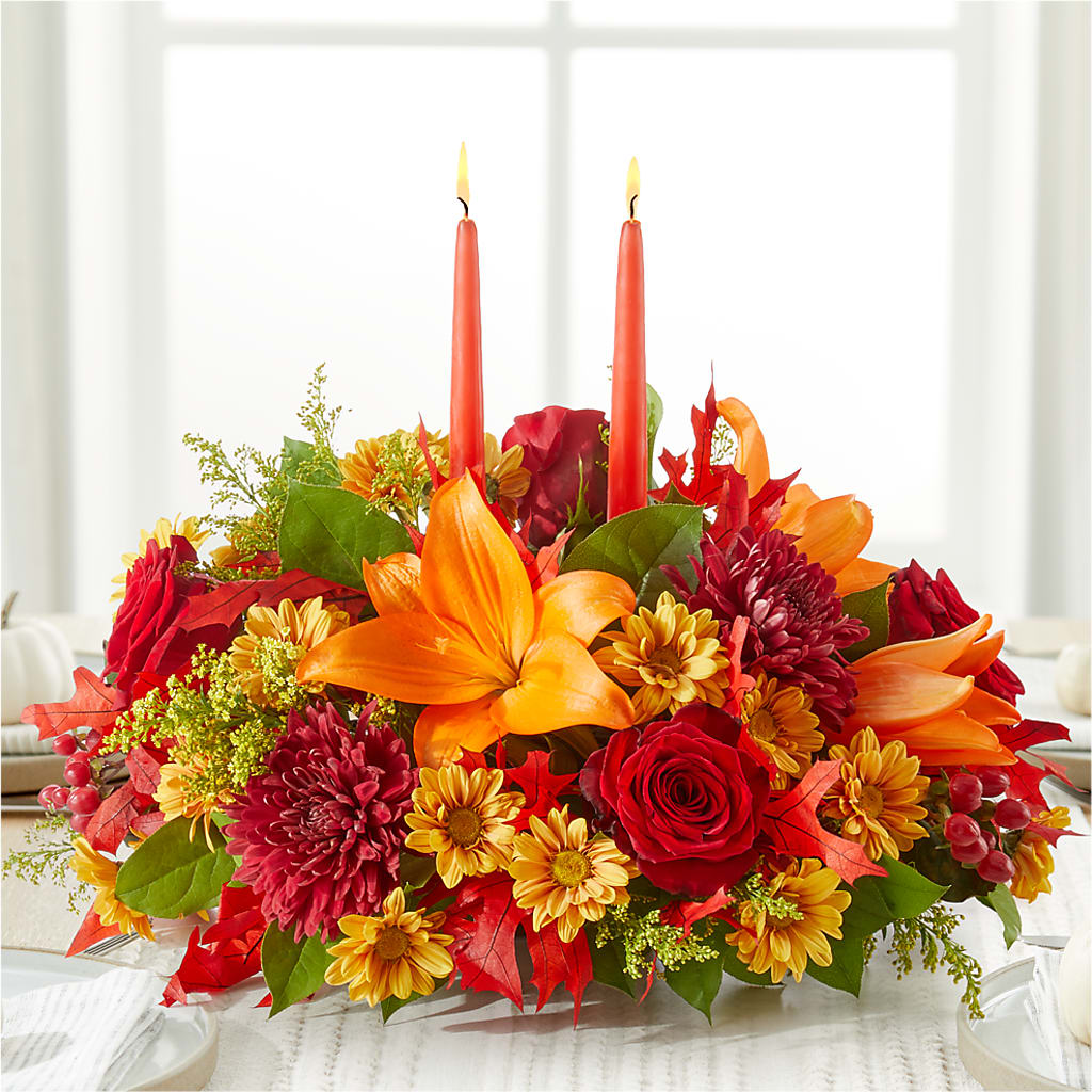 Autumn's Embrace Centerpiece – GAETA'S FLOWERS, Los Gatos CA