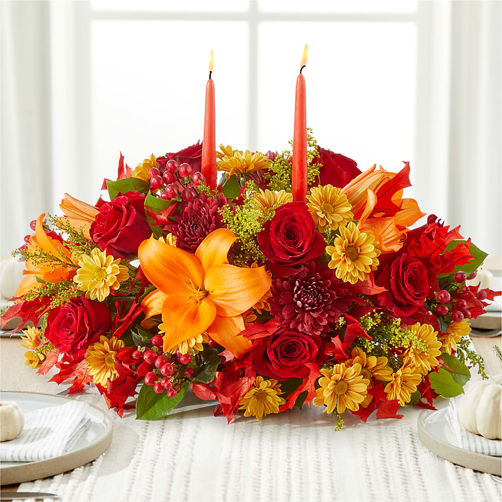 Autumn's Embrace Centerpiece – GAETA'S FLOWERS, Los Gatos CA