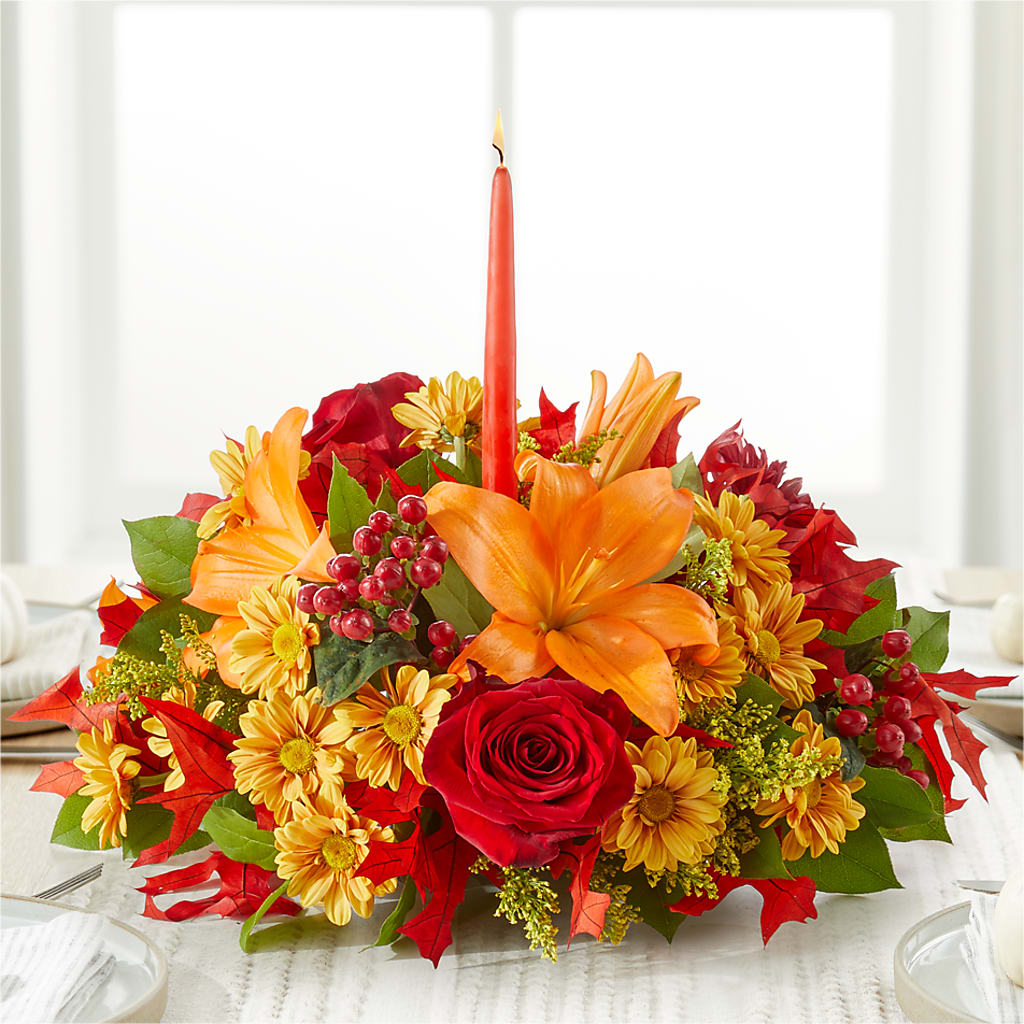 Autumn's Embrace Centerpiece – GAETA'S FLOWERS, Los Gatos CA